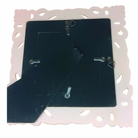 Pink & Gold Photo Frame Scallop Design Tabletop or Hanging 8"x8" Photo 3.5"x3.5" - Picture 6 of 13